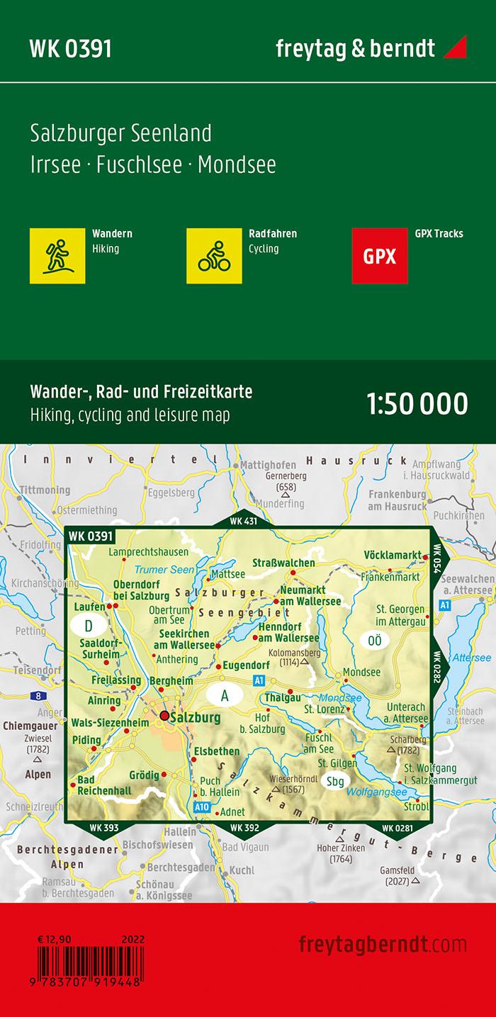 Rückseitencover Salzburger Seenland, Wander-, Rad- und Freizeitkarte 1:50.000, freytag & berndt, WK 0391