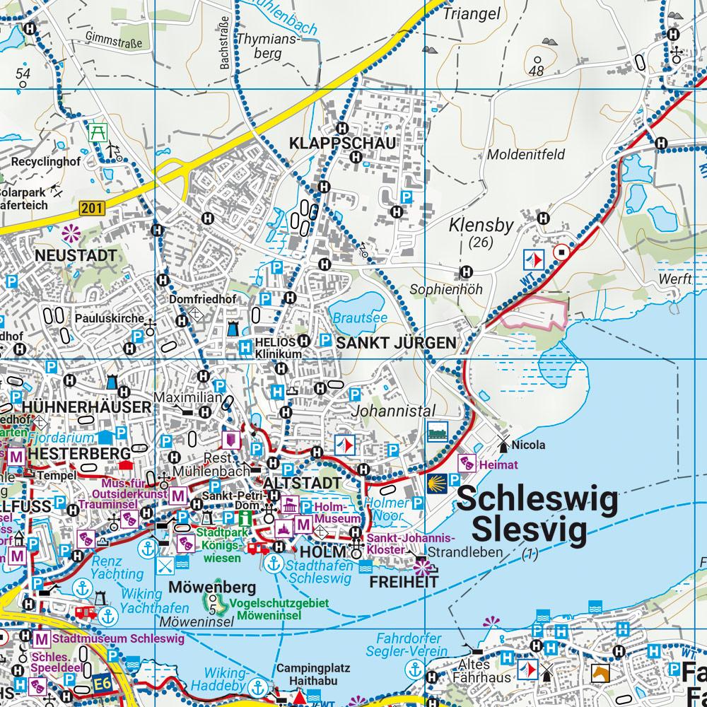 Beispielinhalt (Bild) Naturpark Schlei, Wander-, Rad- und Freizeitkarte 1:50.000, freytag & berndt, WKD 5424
