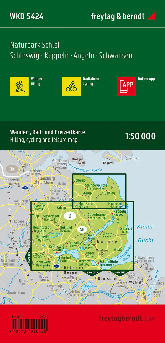 Rückseitencover Naturpark Schlei, Wander-, Rad- und Freizeitkarte 1:50.000, freytag & berndt, WKD 5424