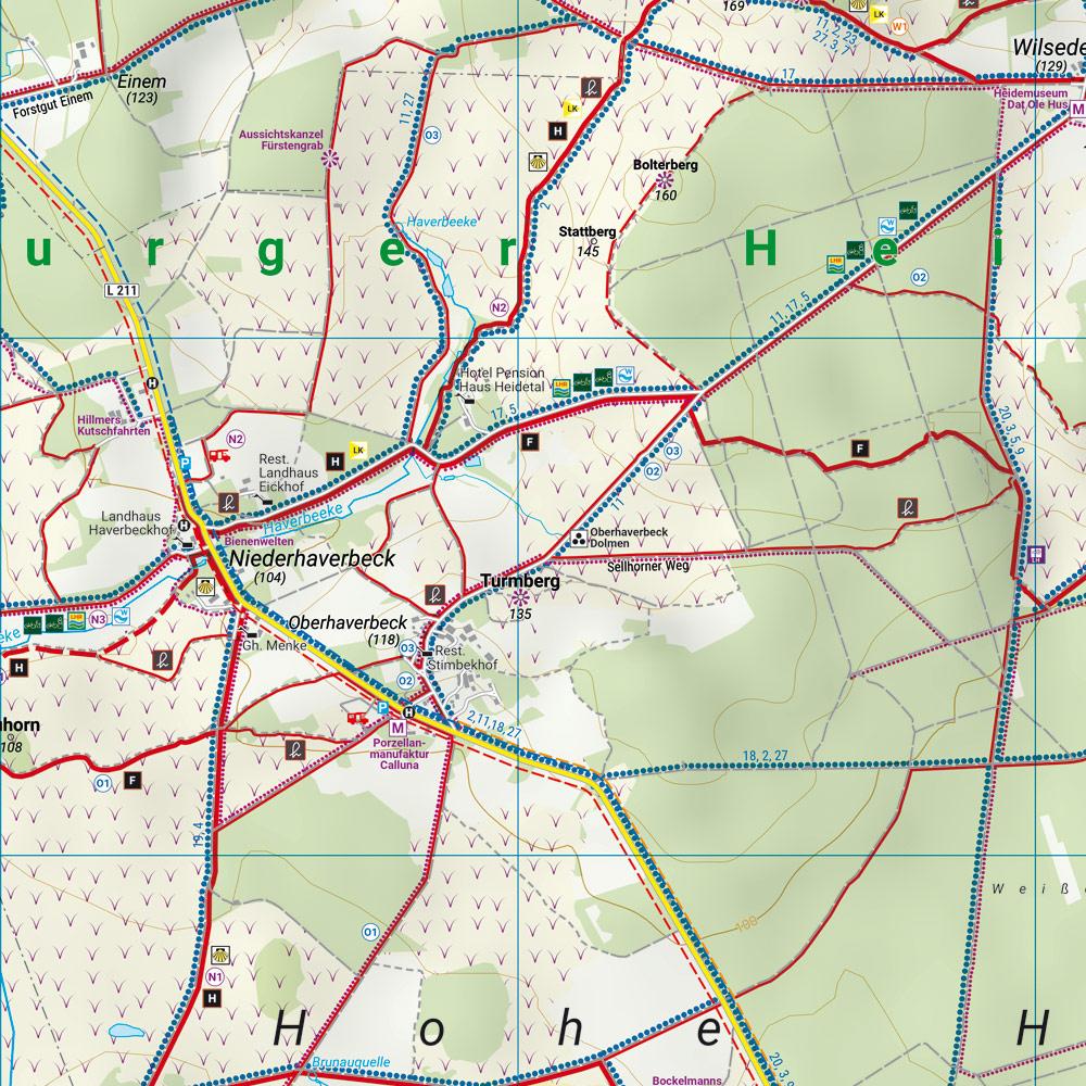 Beispielinhalt (Bild) Wilseder Berg, Wanderkarte 1:25.000, freytag & berndt, WK D2579