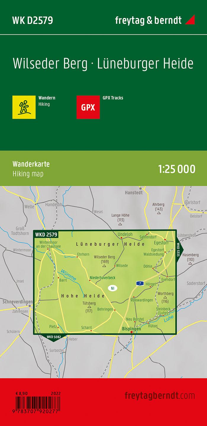 Rückseitencover Wilseder Berg, Wanderkarte 1:25.000, freytag & berndt, WK D2579