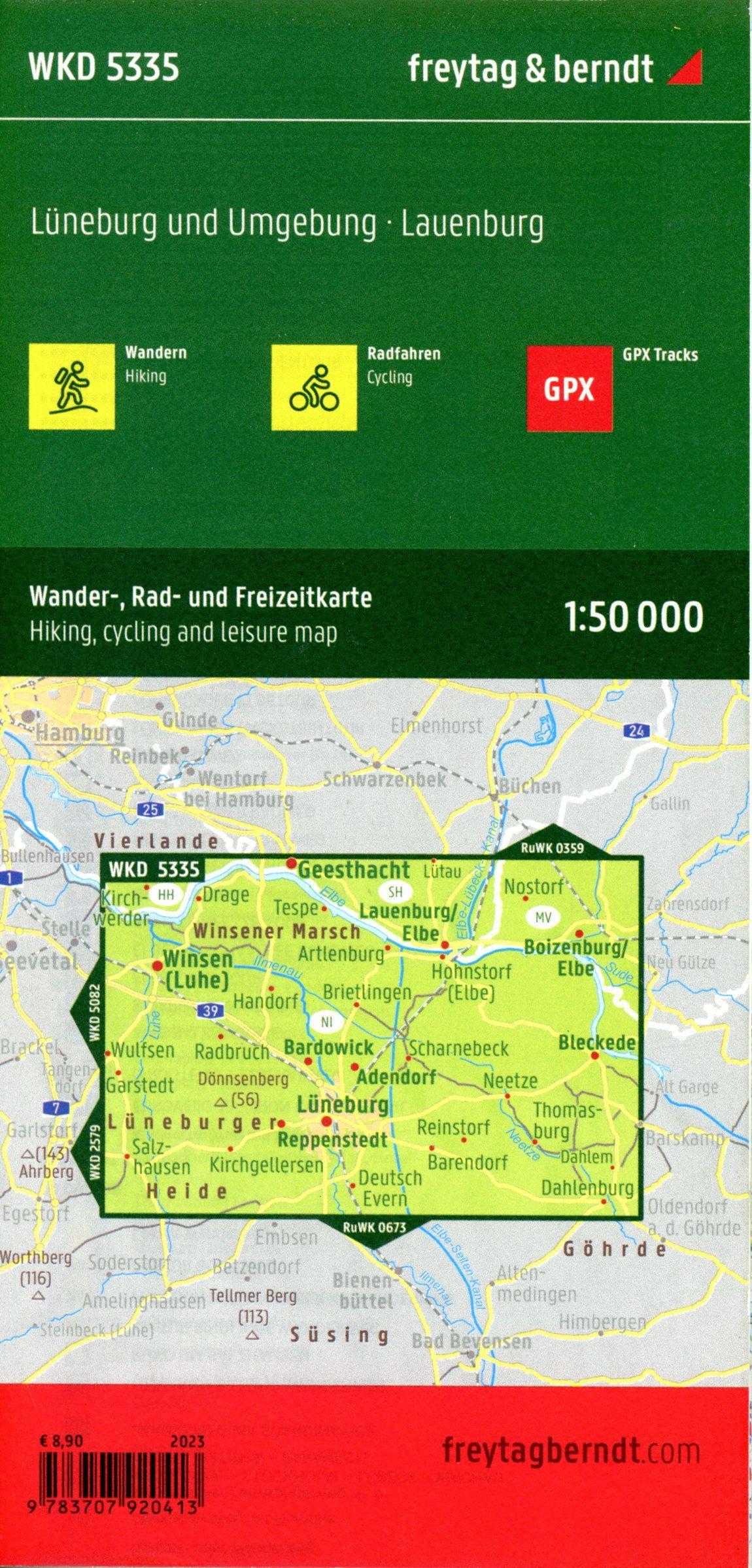 Beispielinhalt (Bild) Lüneburg und Umgebung, Wander-, Rad- und Freizeitkarte 1:50.000, freytag & berndt, WKD 5335