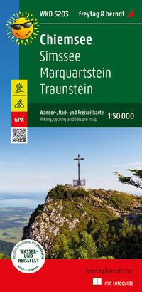 Vorderes Coverbild Chiemsee, Wander-, Rad- und Freizeitkarte 1:50.000, freytag & berndt, WKD 5203, mit Infoguide