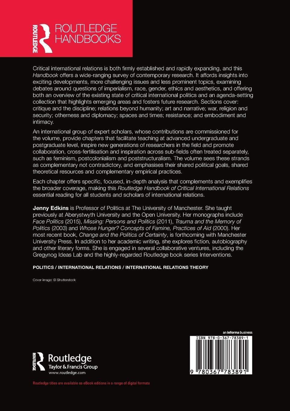 Rückseitencover Routledge Handbook of Critical International Relations