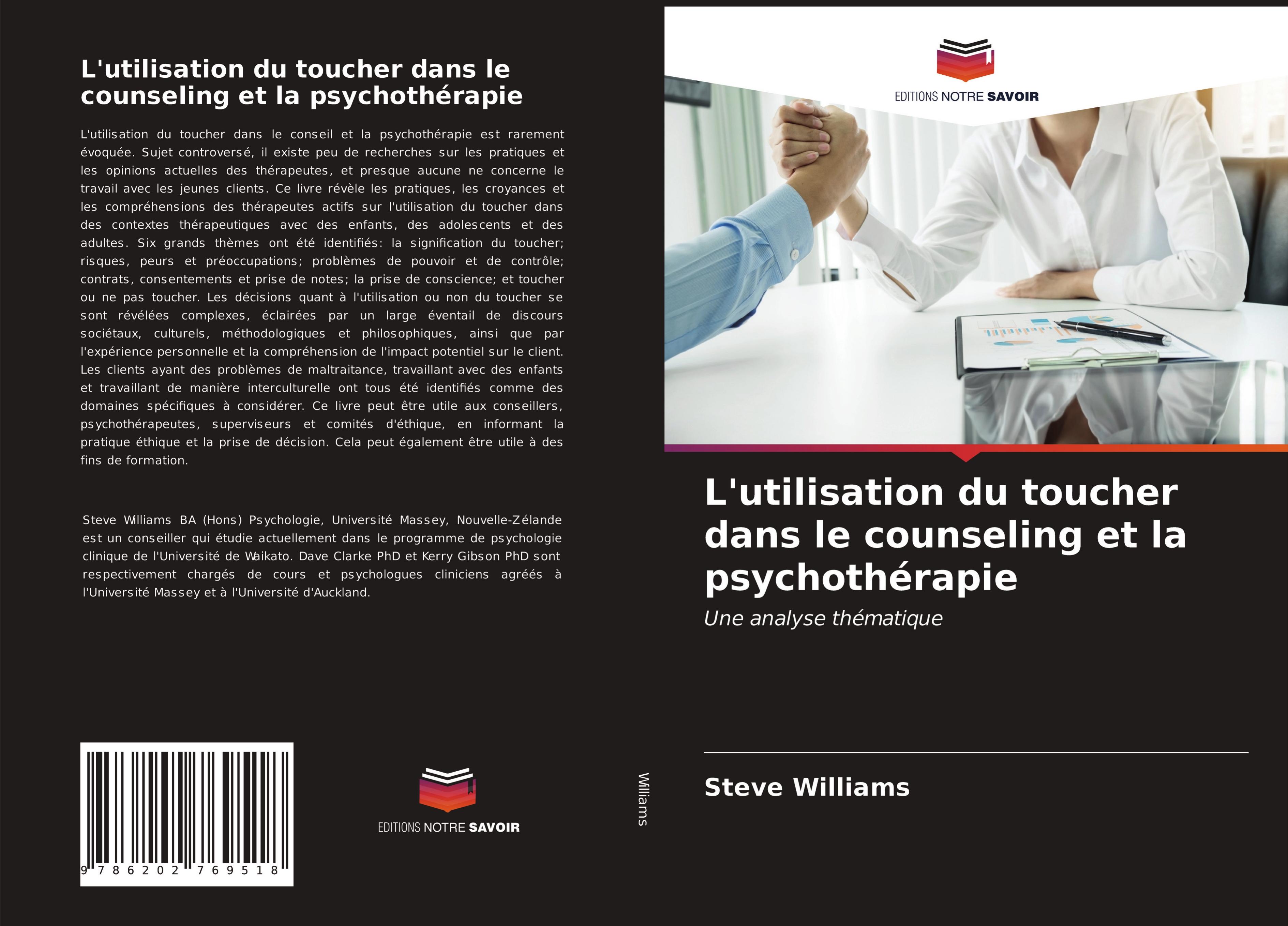 Vorderes Coverbild L'utilisation du toucher dans le counseling et la psychothérapie