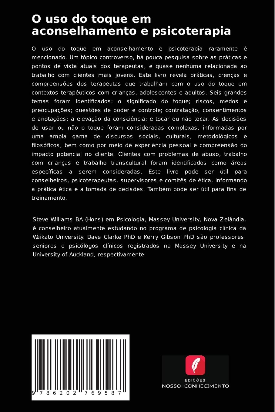 Rückseitencover O uso do toque em aconselhamento e psicoterapia