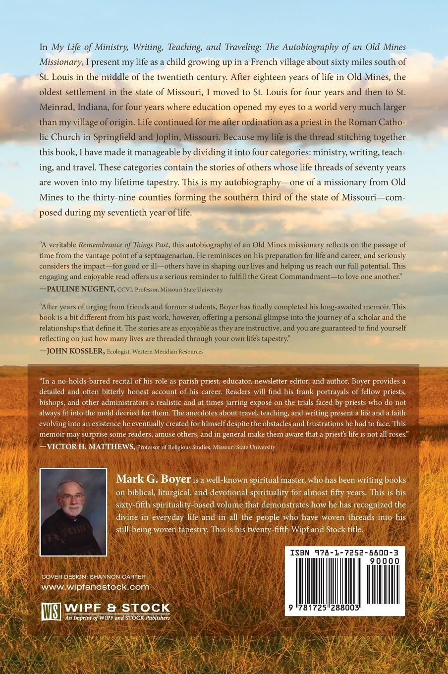 Rückseitencover My Life of Ministry, Writing, Teaching, and Traveling