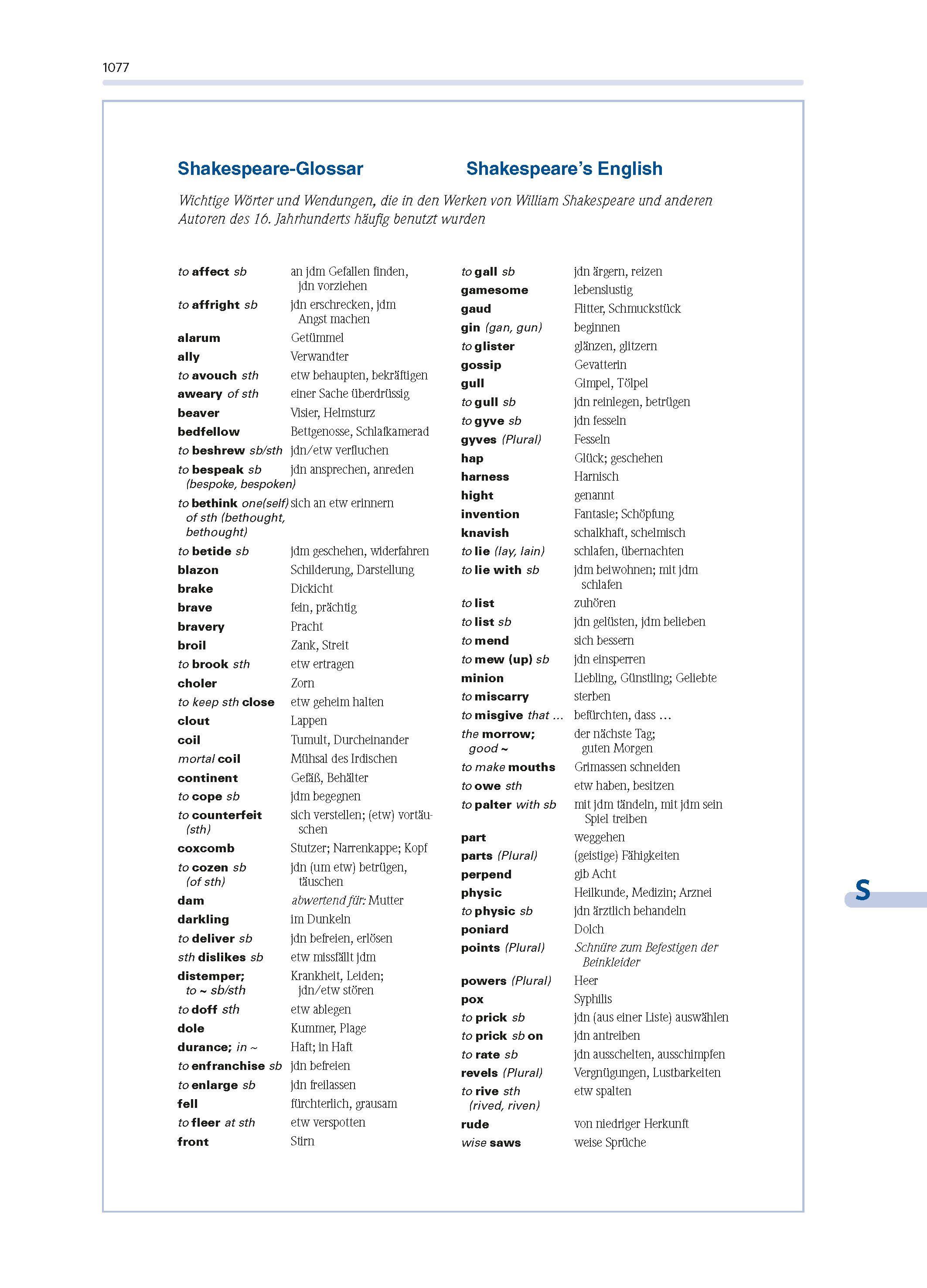 Beispielinhalt (Bild) PONS Wörterbuch Studienausgabe Plus Englisch