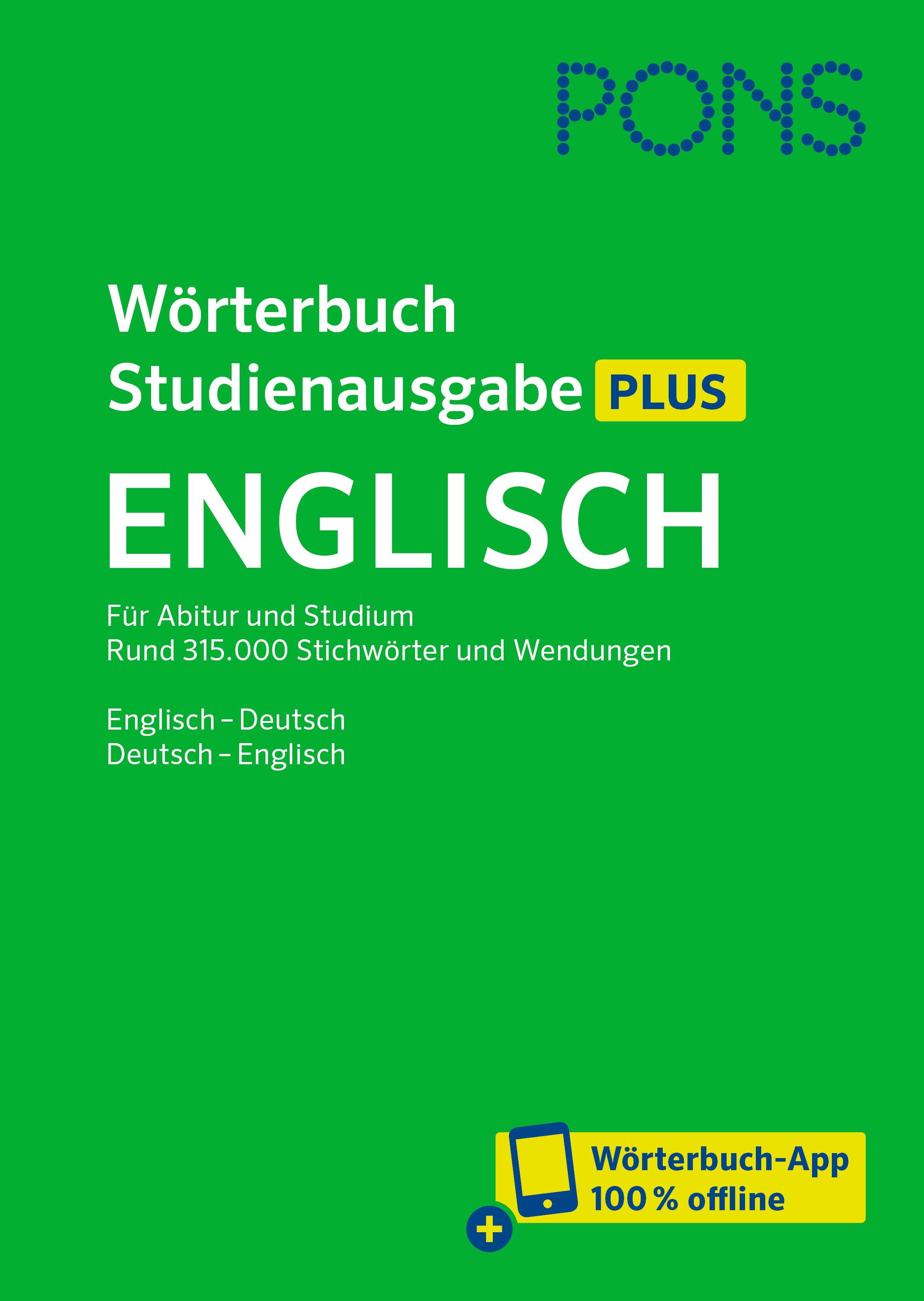 Vorderes Coverbild PONS Wörterbuch Studienausgabe Plus Englisch