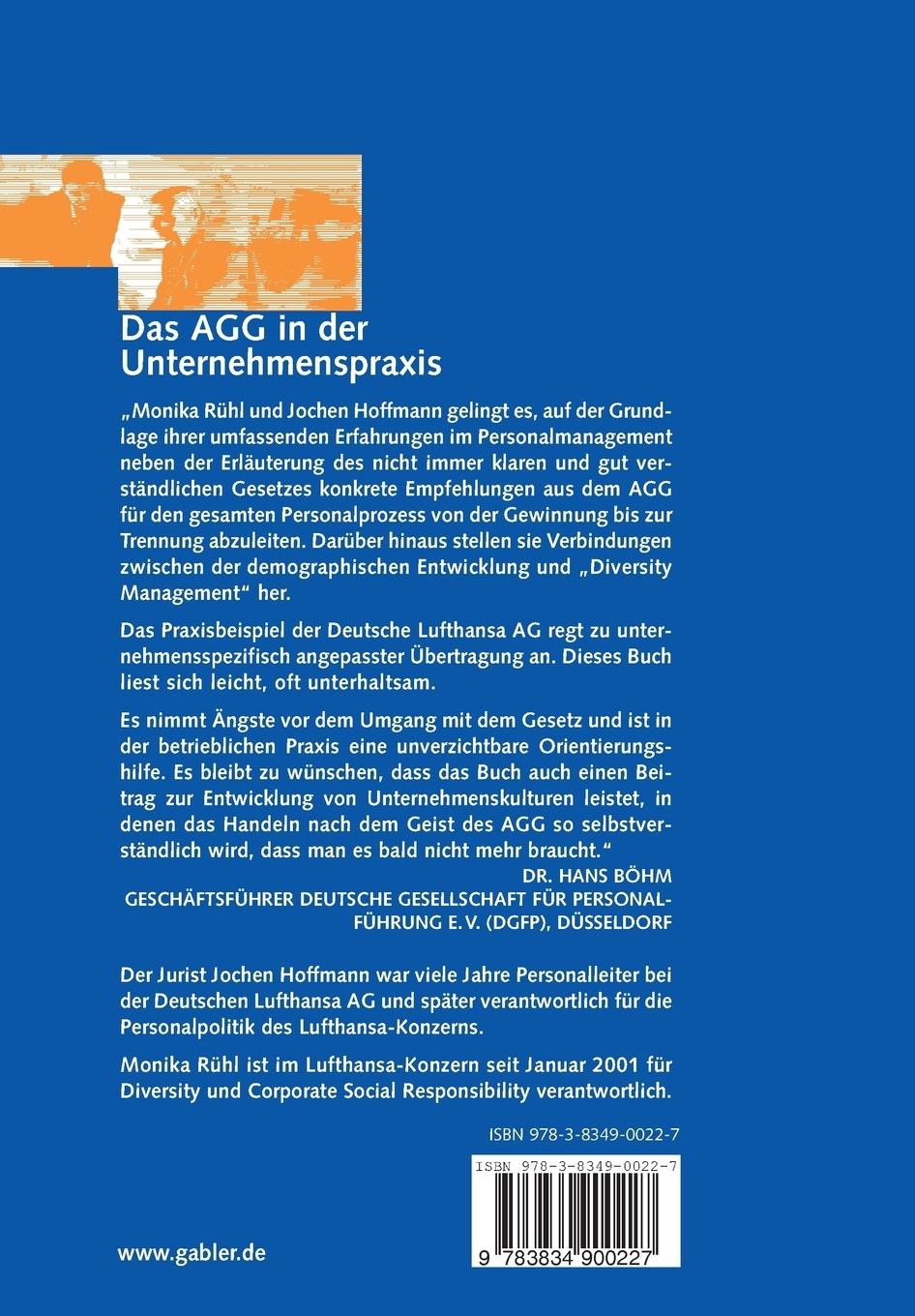 Rückseitencover Das AGG in der Unternehmenspraxis