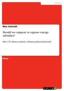 Vorderes Coverbild Should we support or oppose energy subsidies?