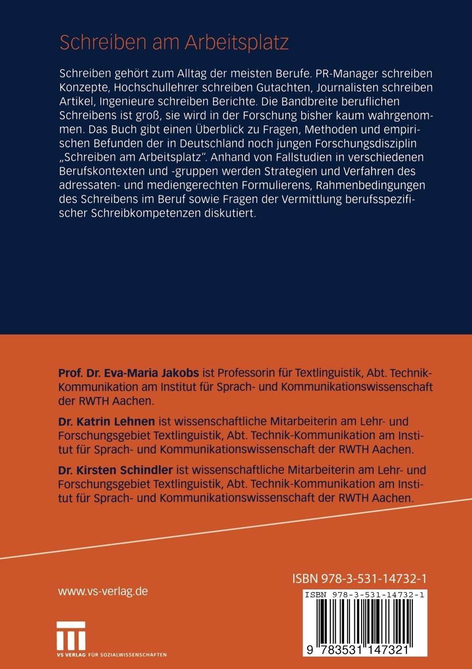 Rückseitencover Schreiben am Arbeitsplatz