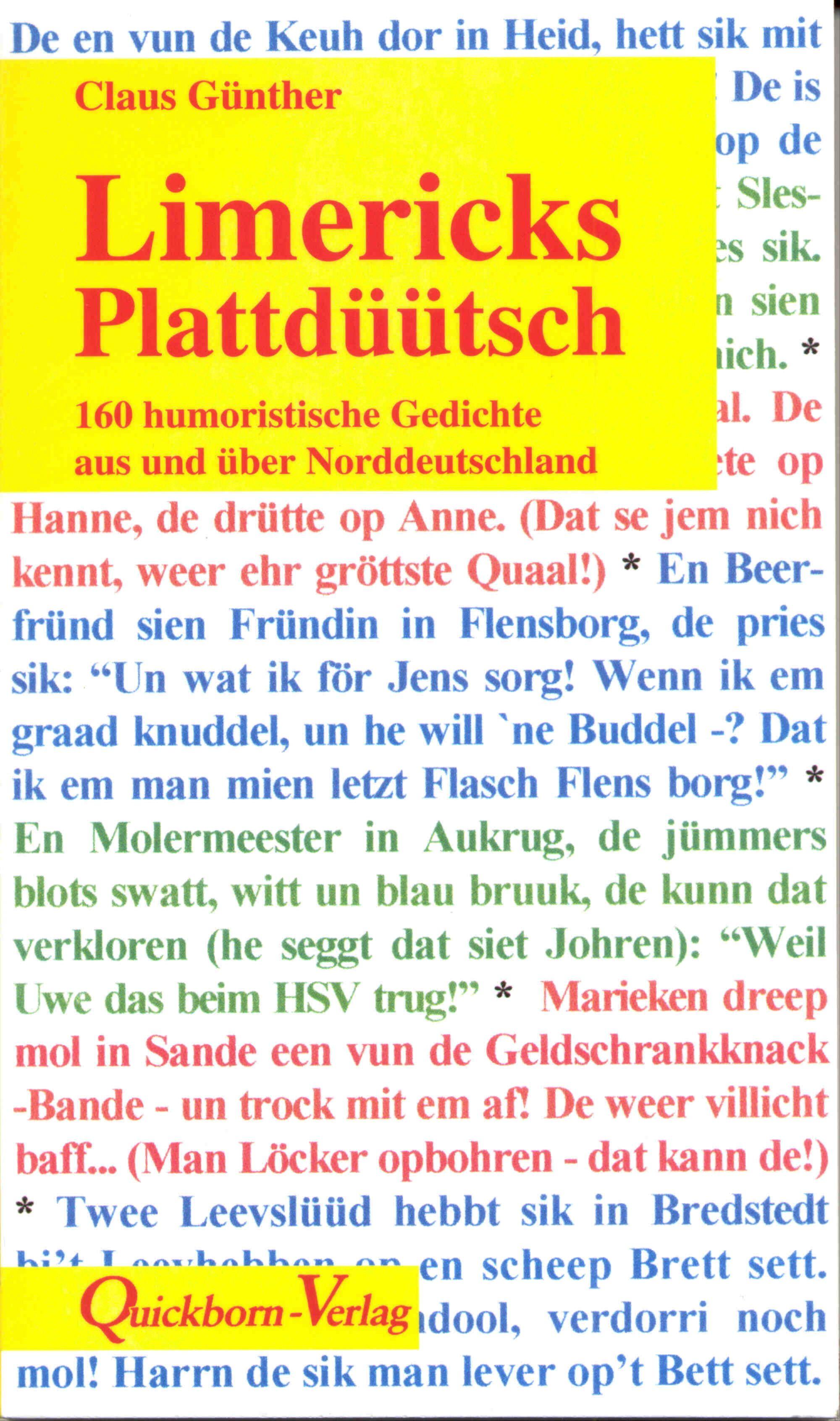 Vorderes Coverbild Limericks Plattdüütsch