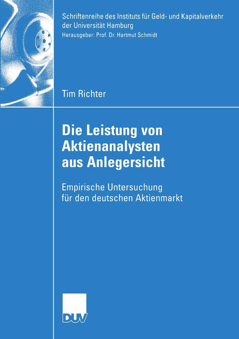 Vorderes Coverbild Die Leistung von Aktienanalysten aus Anlegersicht