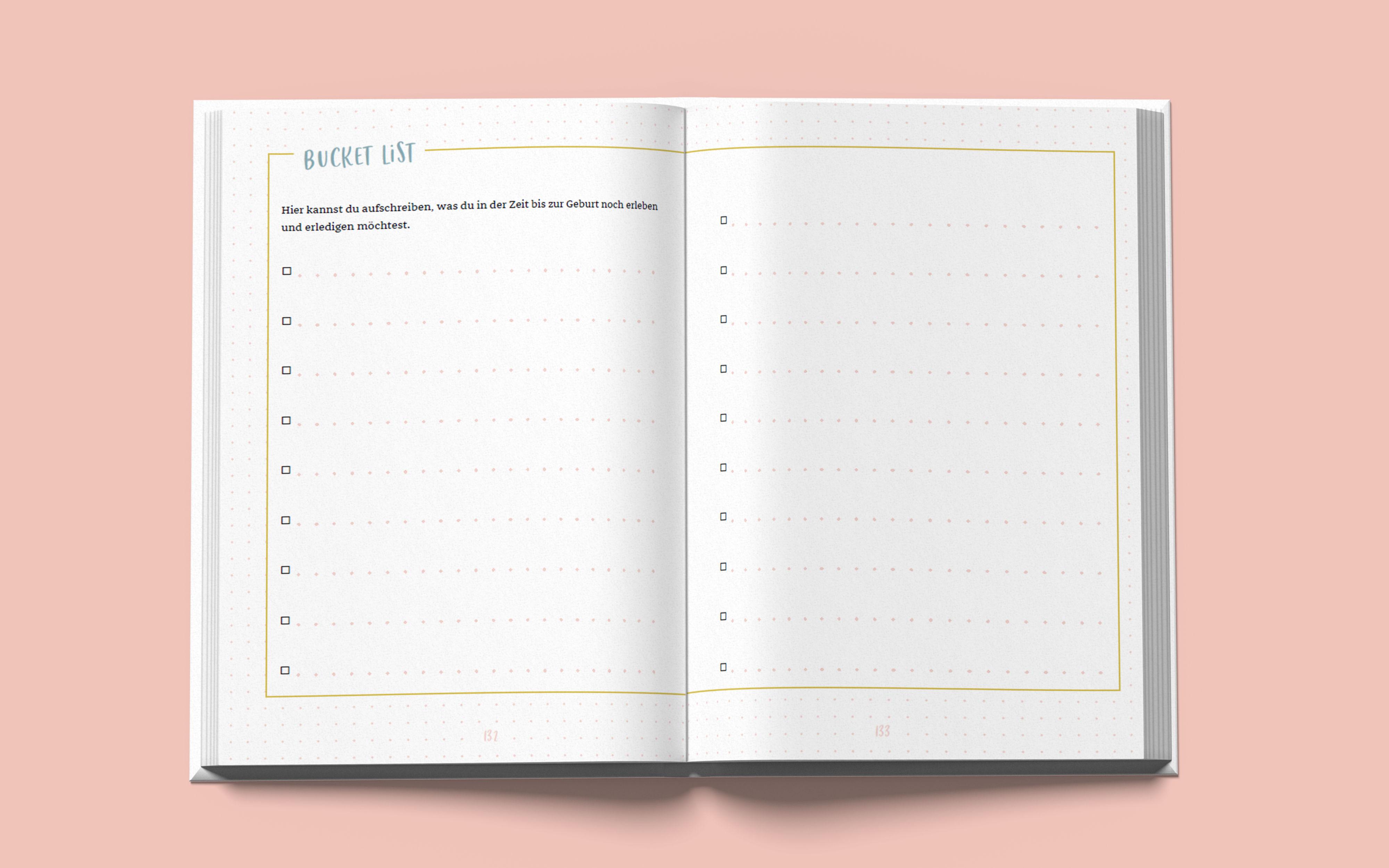 Beispielinhalt (Bild) Das unkitschige Schwangerschaftstagebuch (Punkte-Edition)