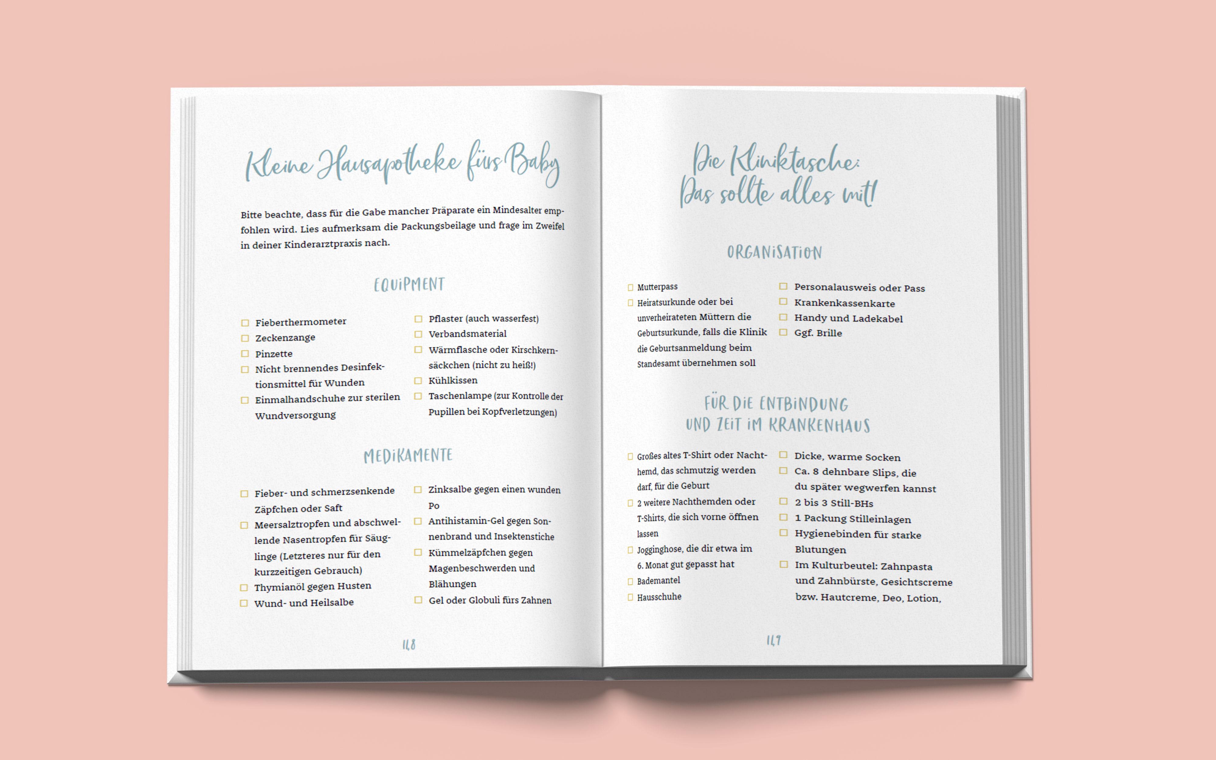 Beispielinhalt (Bild) Das unkitschige Schwangerschaftstagebuch (Punkte-Edition)