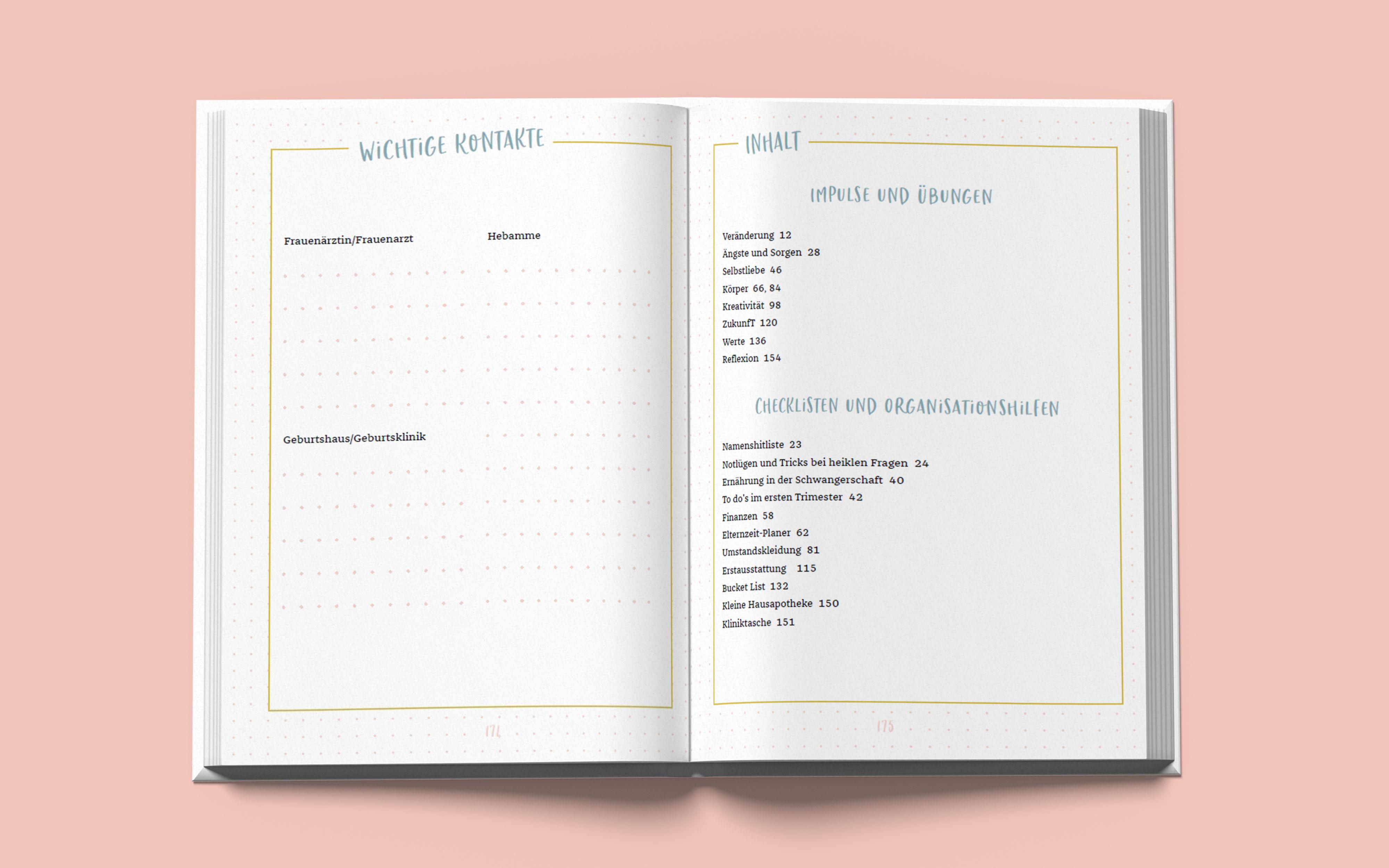 Beispielinhalt (Bild) Das unkitschige Schwangerschaftstagebuch (Punkte-Edition)