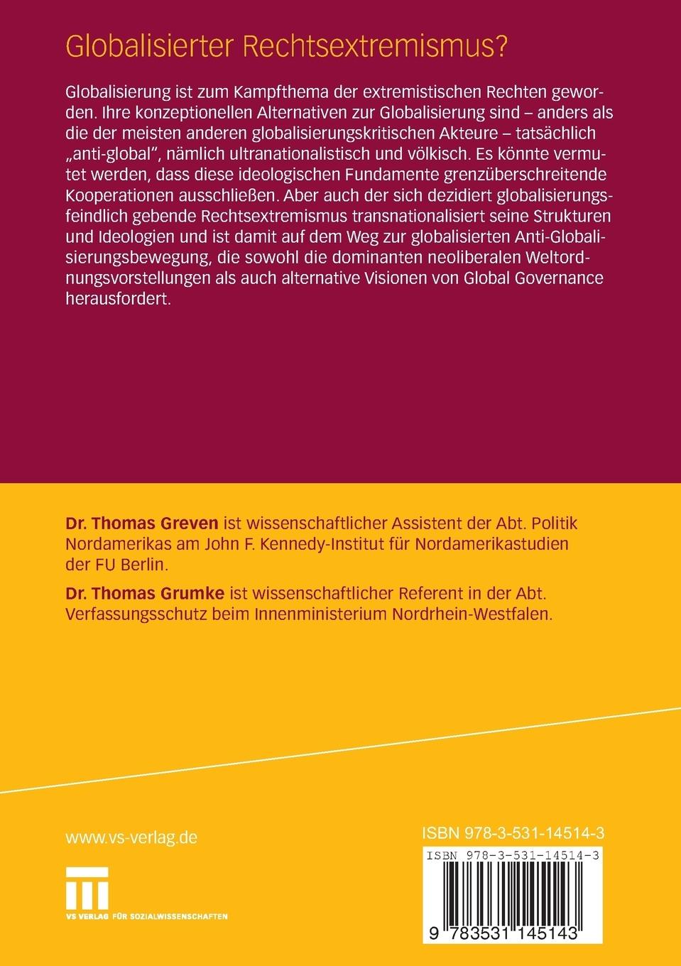 Rückseitencover Globalisierter Rechtsextremismus?
