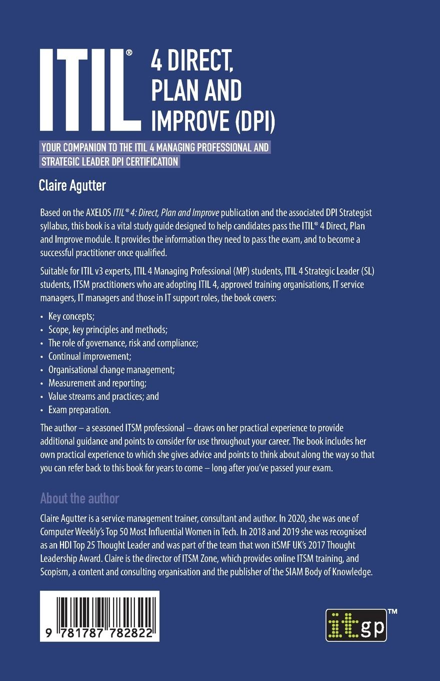Rückseitencover ITIL® 4 Direct Plan and Improve (DPI)