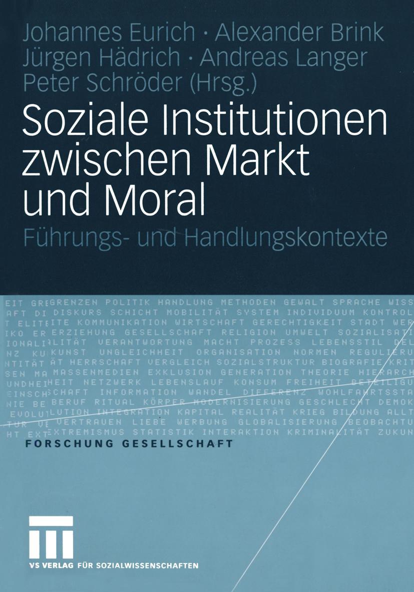 Vorderes Coverbild Soziale Institutionen zwischen Markt und Moral