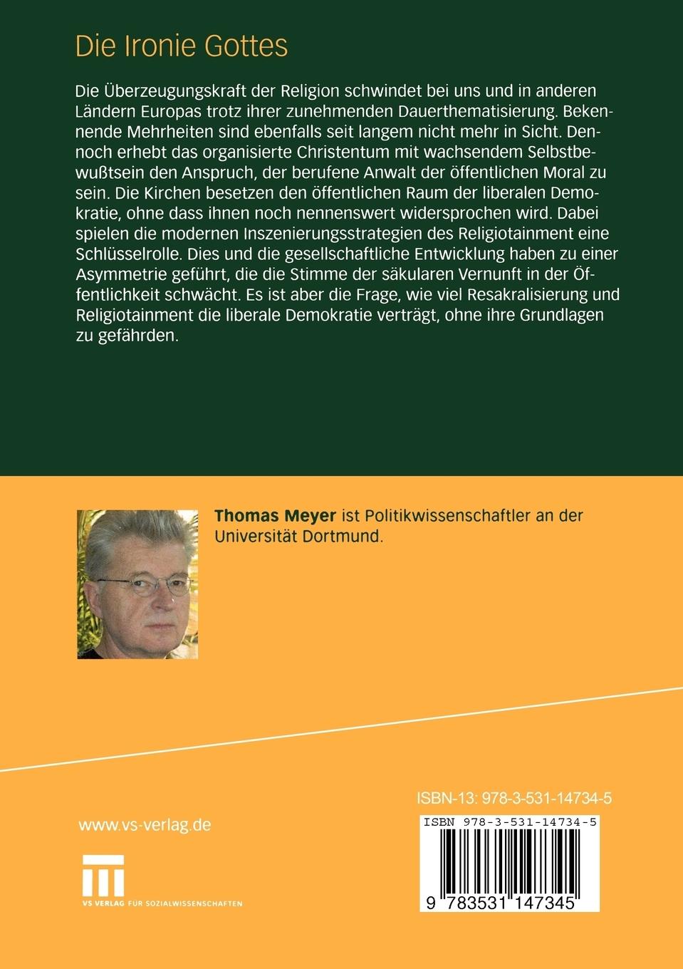 Rückseitencover Die Ironie Gottes