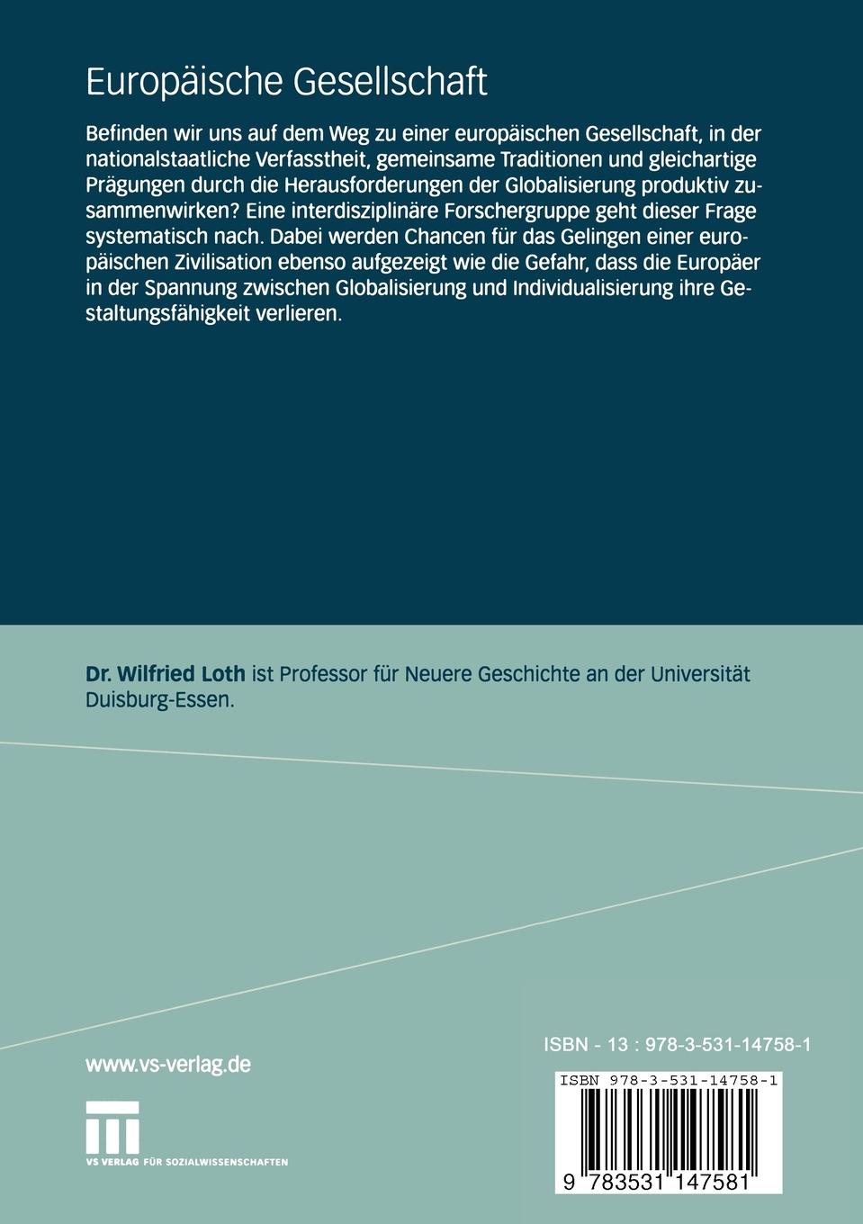 Rückseitencover Europäische Gesellschaft