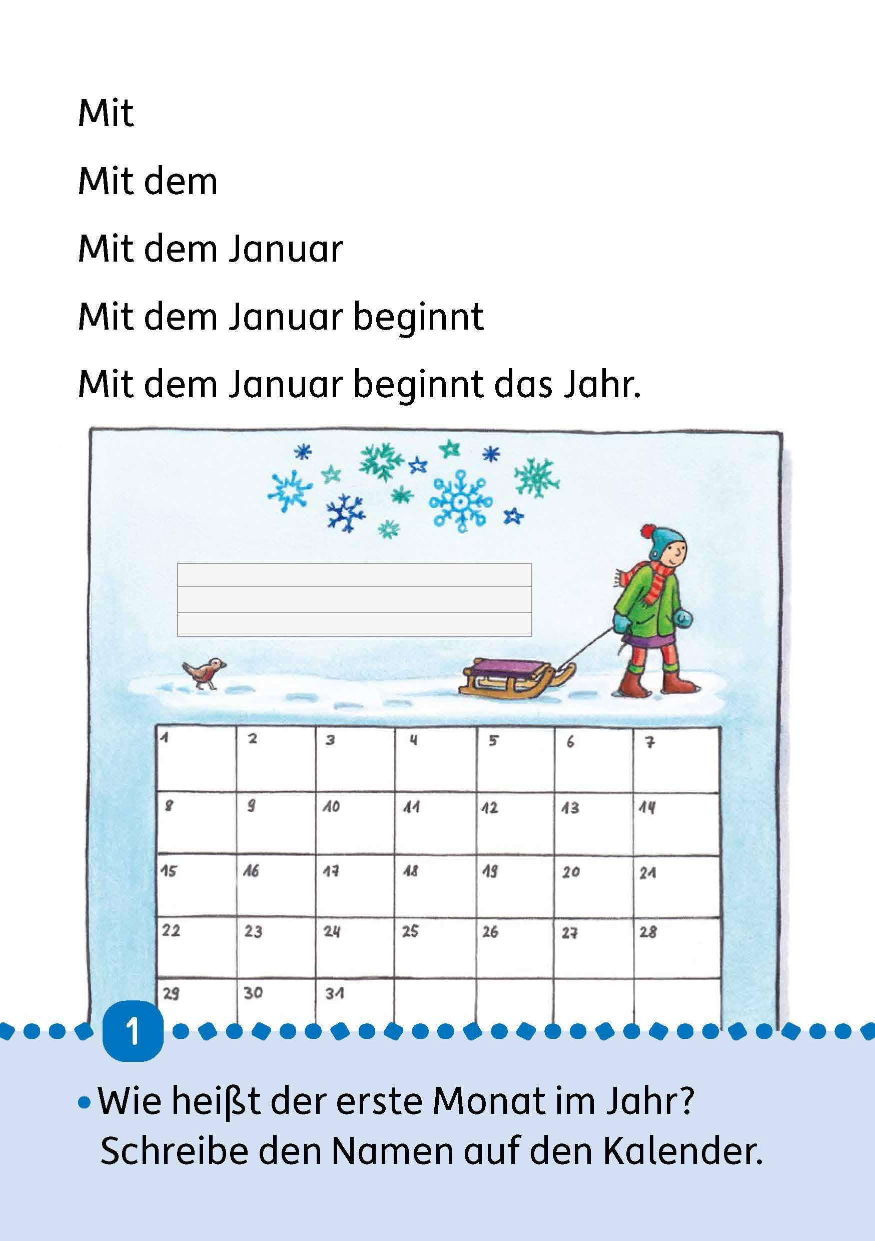 Beispielinhalt (Bild) Lesen lernen 1. Klasse für Jungen und Mädchen - Quer durchs Jahr