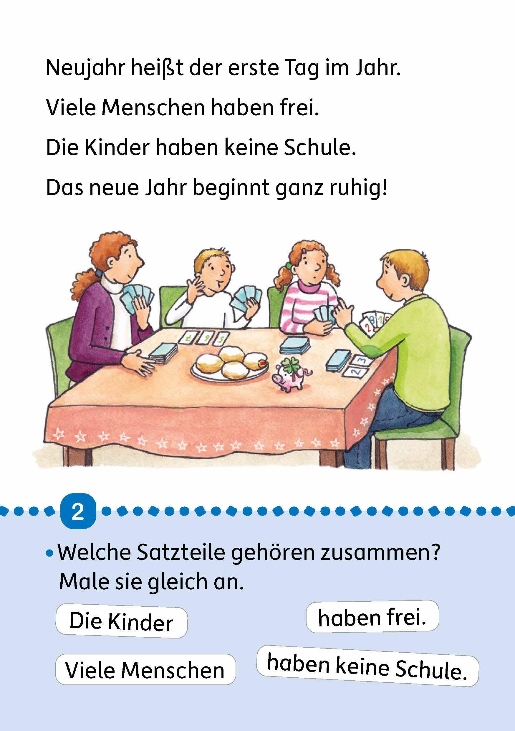 Beispielinhalt (Bild) Lesen lernen 1. Klasse für Jungen und Mädchen - Quer durchs Jahr