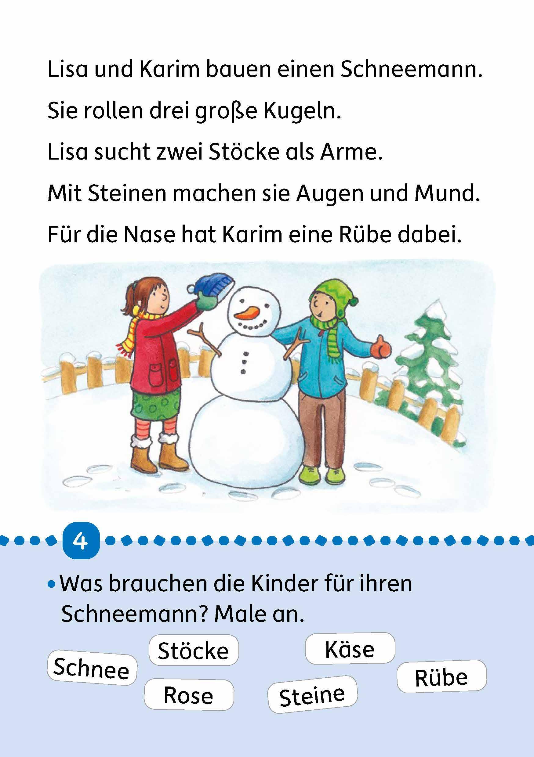 Beispielinhalt (Bild) Lesen lernen 1. Klasse für Jungen und Mädchen - Quer durchs Jahr