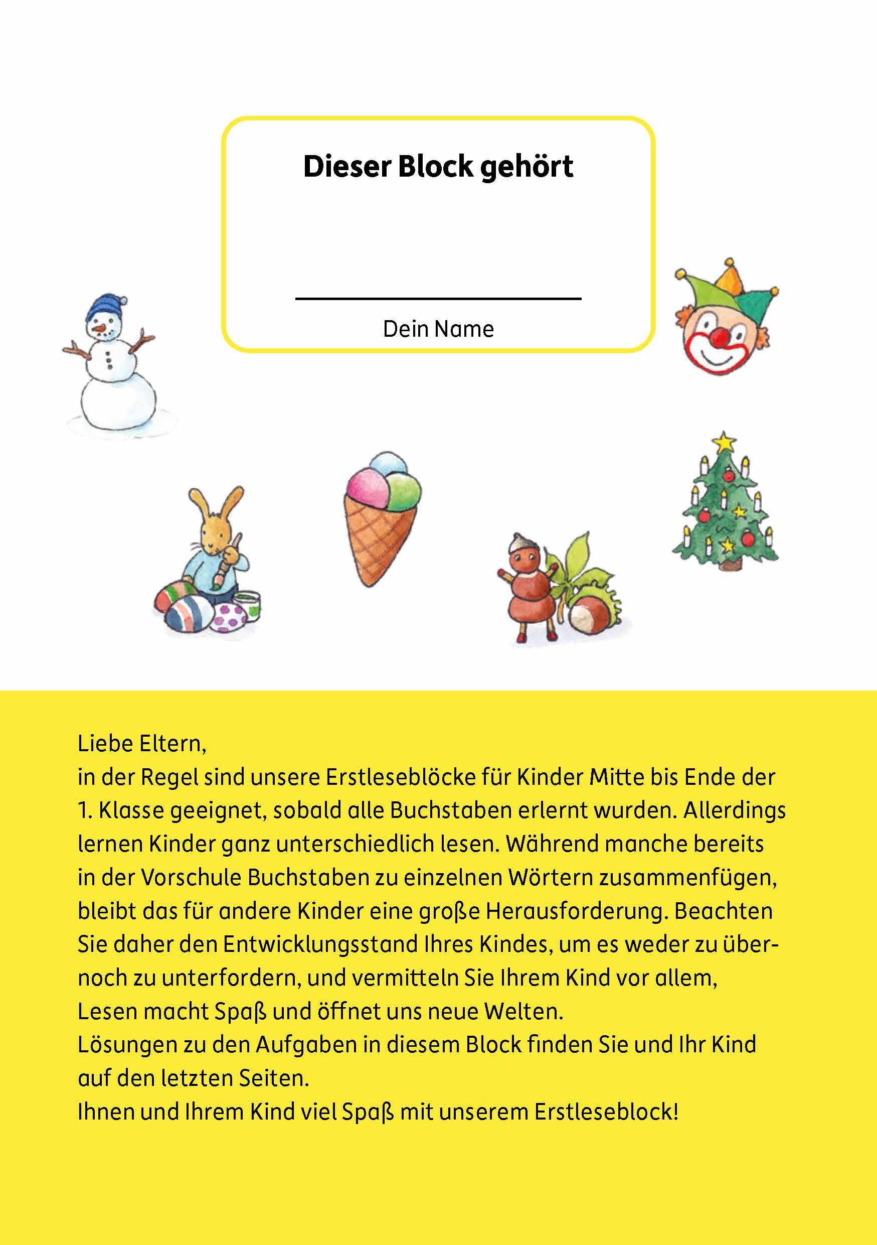 Beispielinhalt (Bild) Lesen lernen 1. Klasse für Jungen und Mädchen - Quer durchs Jahr