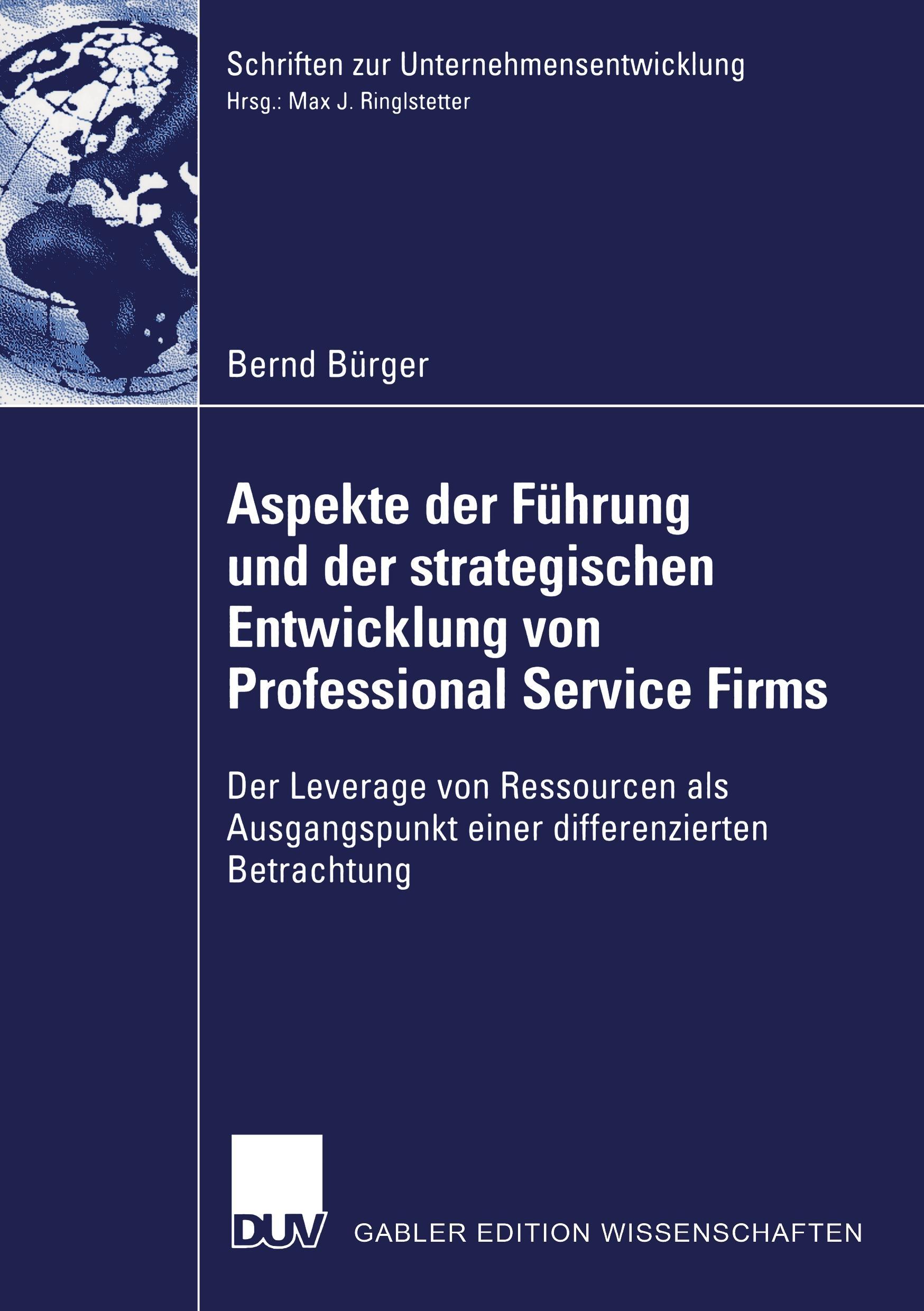 Vorderes Coverbild Aspekte der Führung und der strategischen Entwicklung von Professional Service Firms