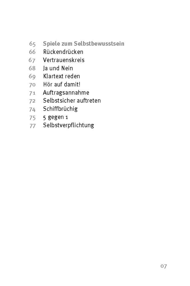 Beispielinhalt (Bild) Die 50 besten Spiele fürs Selbstbewusstsein