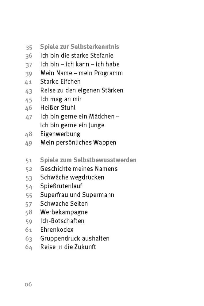 Beispielinhalt (Bild) Die 50 besten Spiele fürs Selbstbewusstsein