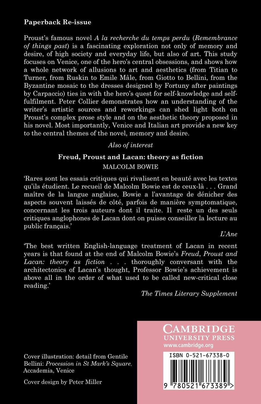 Rückseitencover Proust and Venice