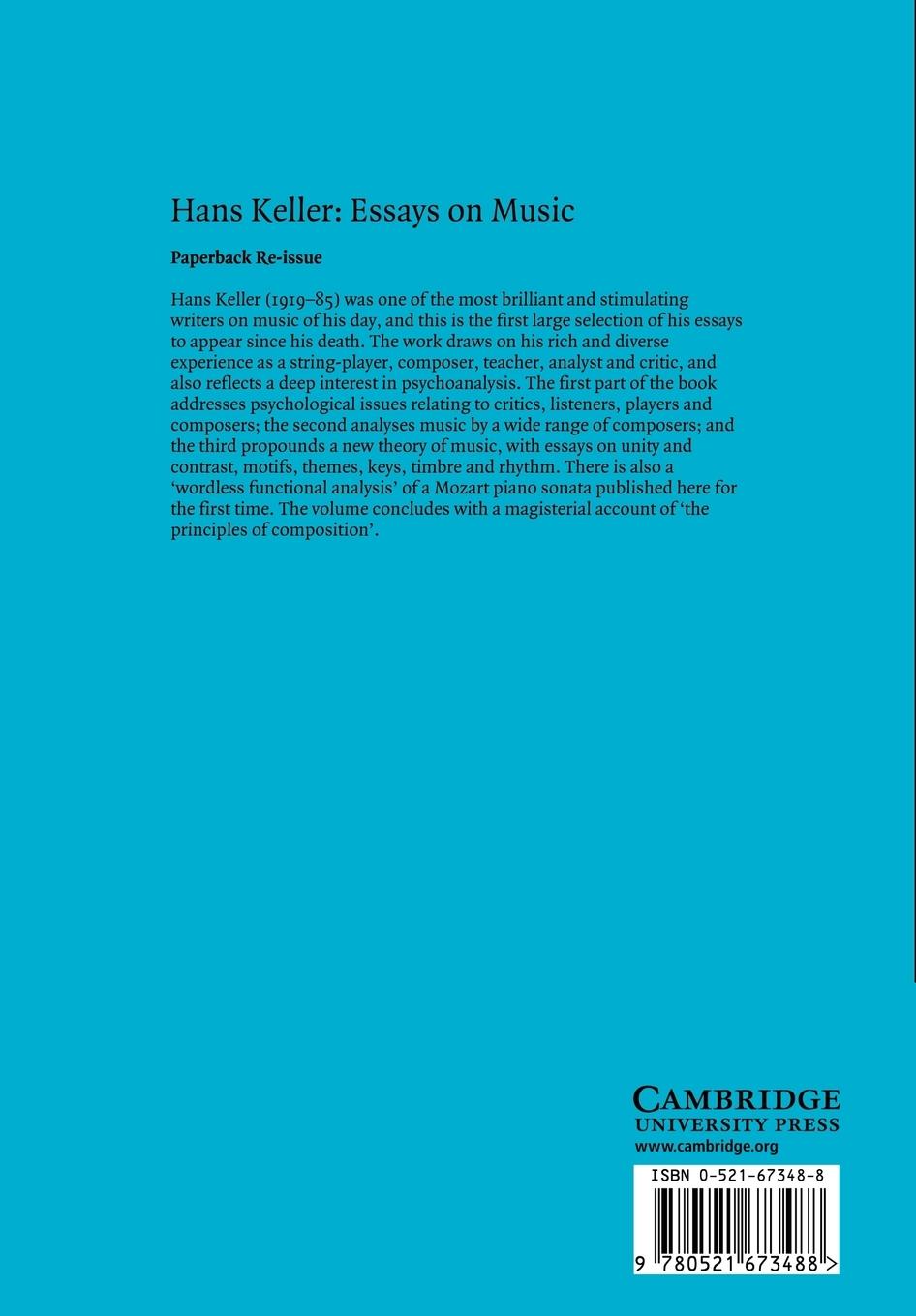 Rückseitencover Essays on Music