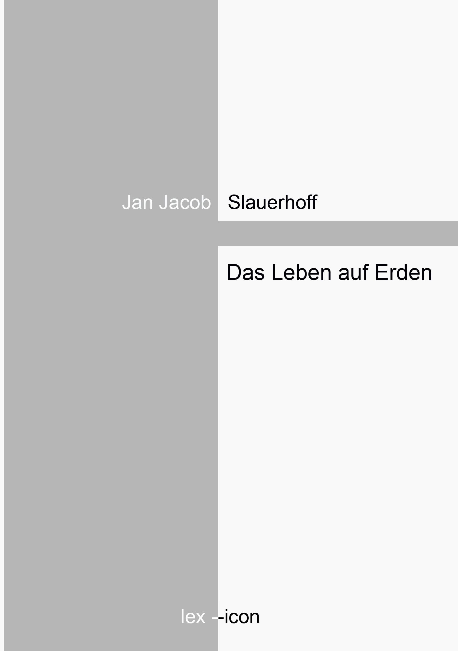 Vorderes Coverbild Das Leben auf Erden