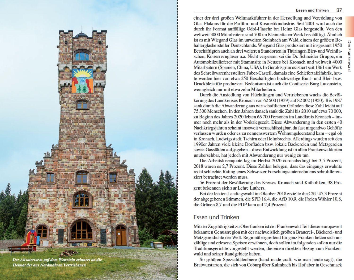 Beispielinhalt (Bild) TRESCHER Reiseführer Frankenwald