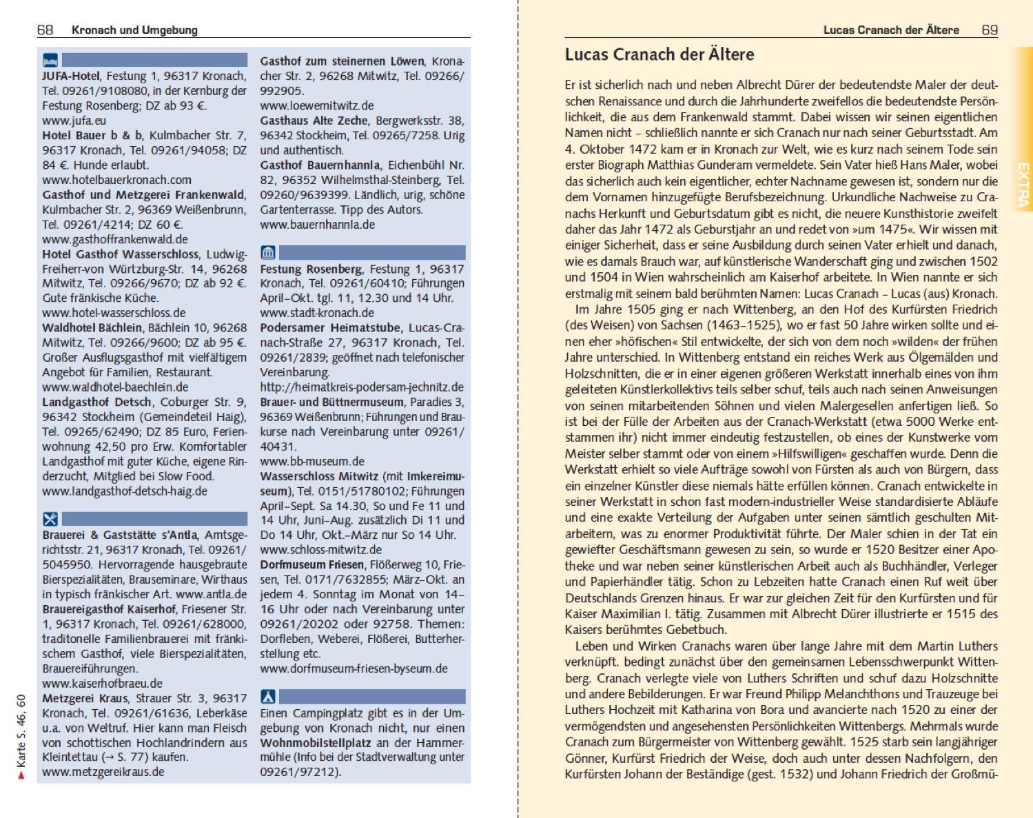 Beispielinhalt (Bild) TRESCHER Reiseführer Frankenwald