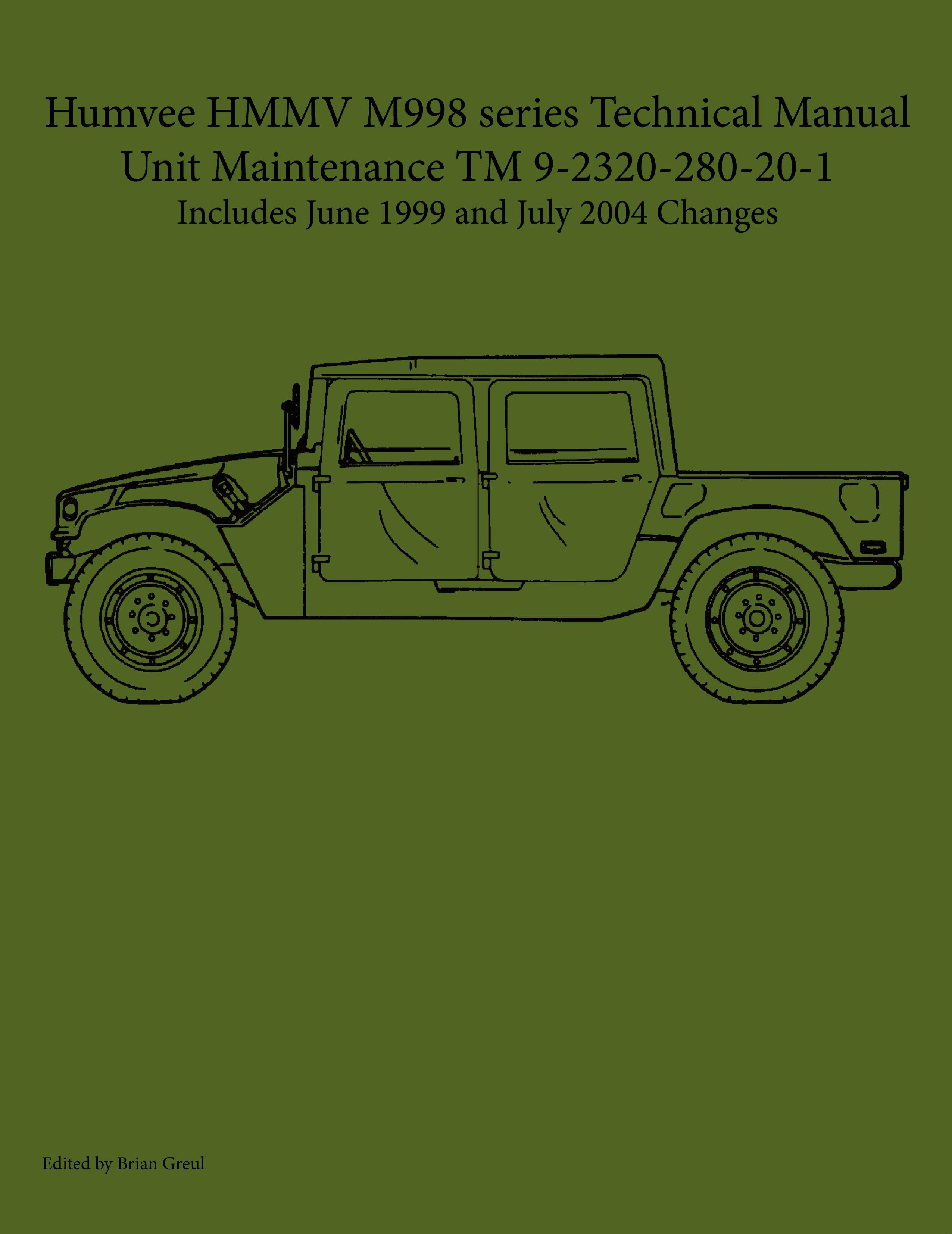 Vorderes Coverbild Humvee HMMV M998 series Technical Manual Unit Maintenance TM 9-2320-280-20-1