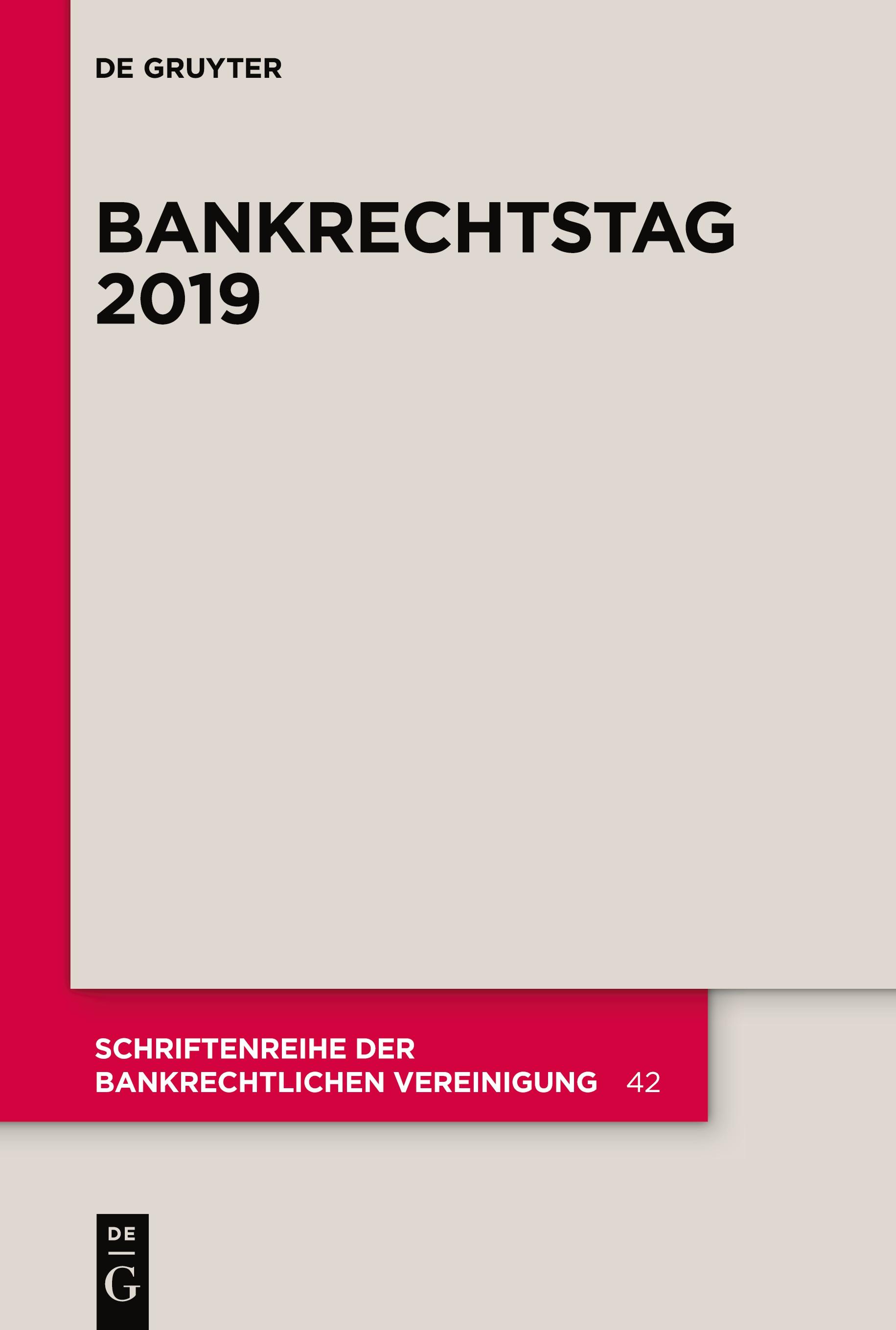 Vorderes Coverbild Bankrechtstag 2019