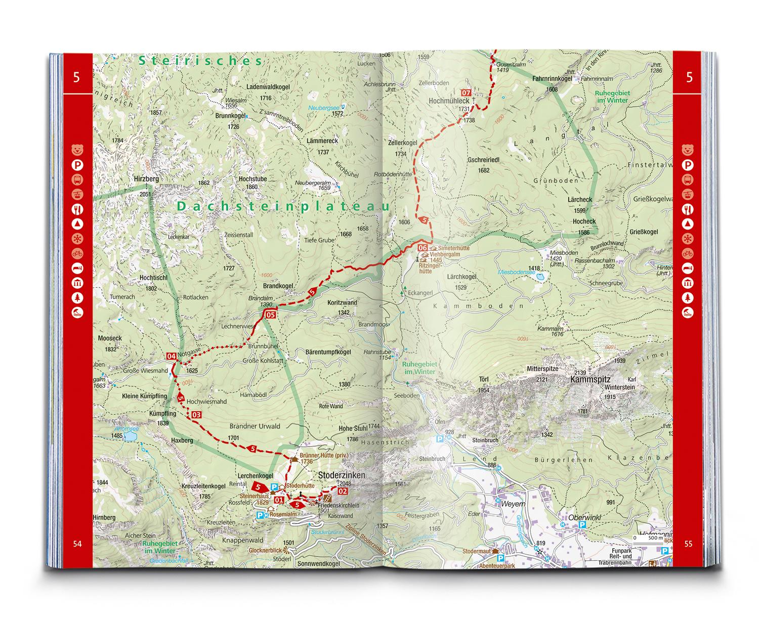 Beispielinhalt (Bild) KOMPASS Wanderführer Dachstein-Rundwanderweg, 8 Etappen