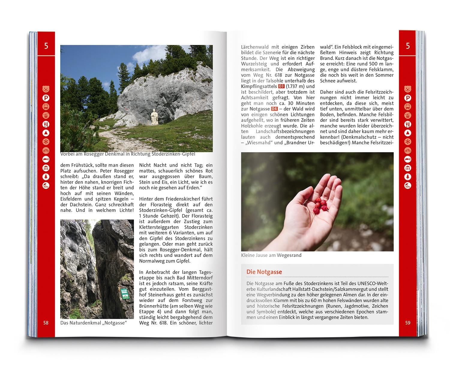 Beispielinhalt (Bild) KOMPASS Wanderführer Dachstein-Rundwanderweg, 8 Etappen