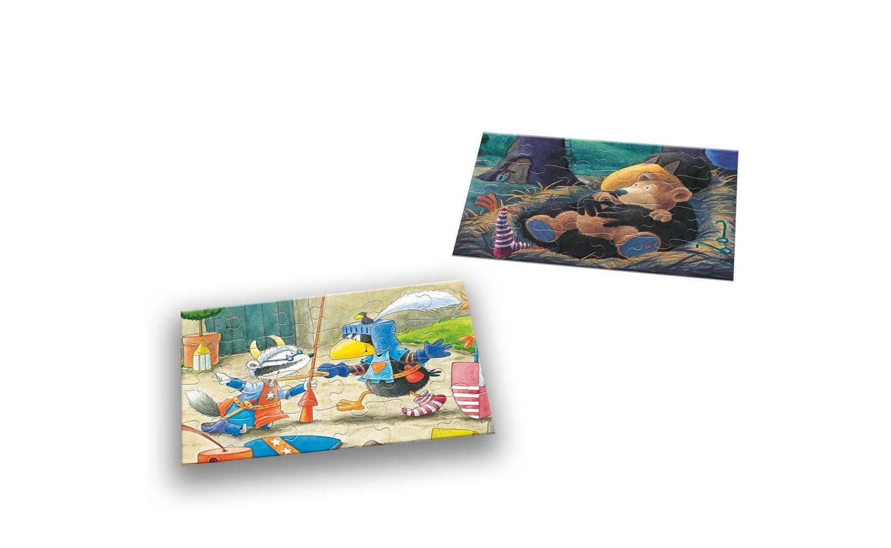 Beispielinhalt (Bild) Der kleine Rabe Socke - Puzzle 1. 2 Puzzle mit 24 Teilen