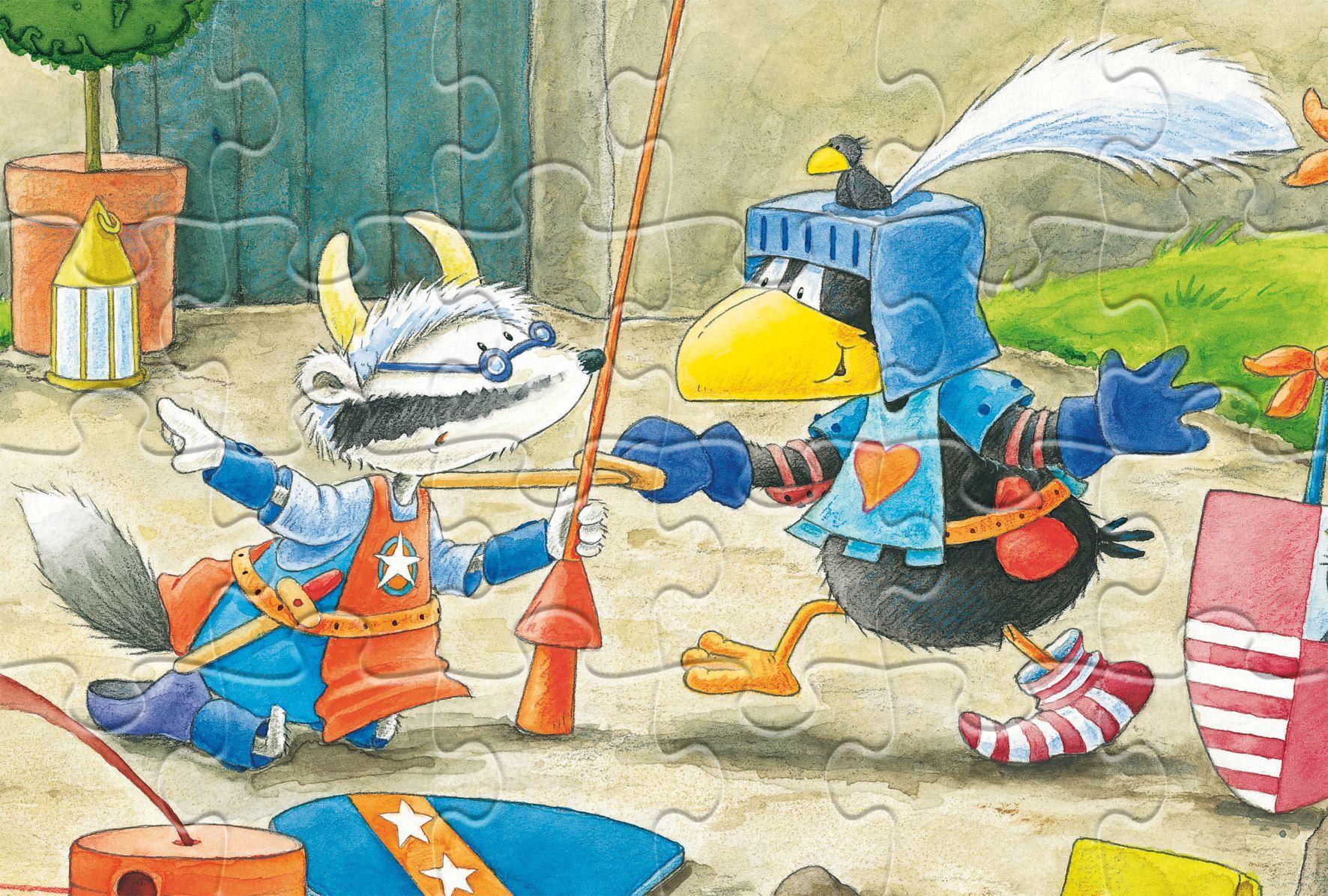 Beispielinhalt (Bild) Der kleine Rabe Socke - Puzzle 1. 2 Puzzle mit 24 Teilen