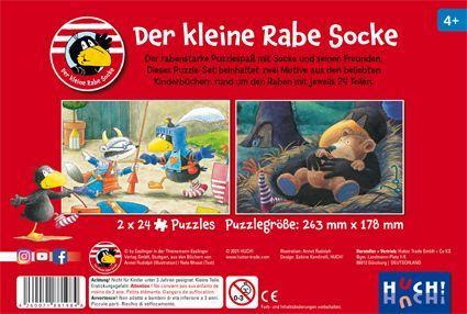 Beispielinhalt (Bild) Der kleine Rabe Socke - Puzzle 1. 2 Puzzle mit 24 Teilen