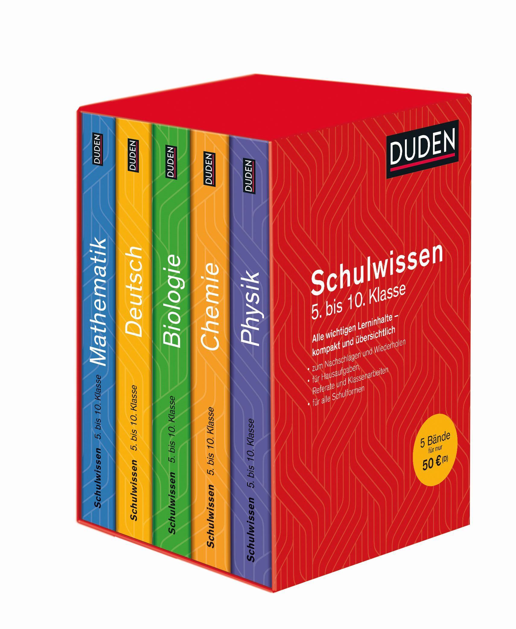 Vorderes Coverbild Duden Schulwissen 5. bis 10. Klasse 5 Bände