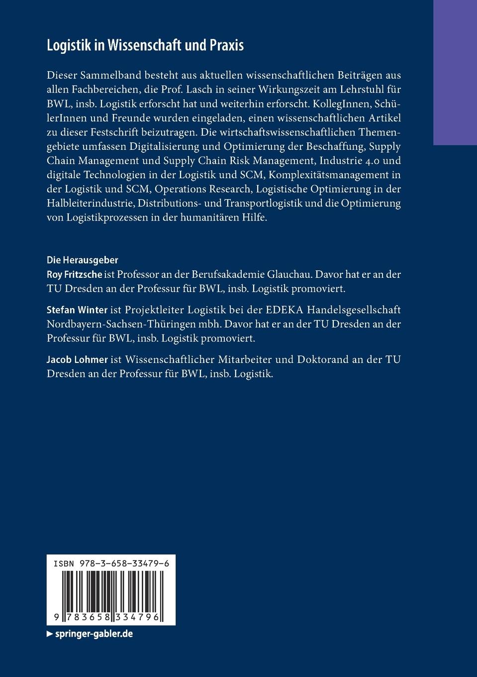 Rückseitencover Logistik in Wissenschaft und Praxis