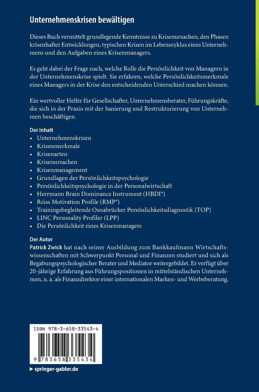 Rückseitencover Unternehmenskrisen bewältigen