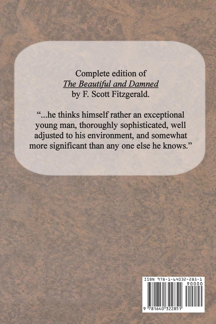 Rückseitencover The Beautiful and Damned