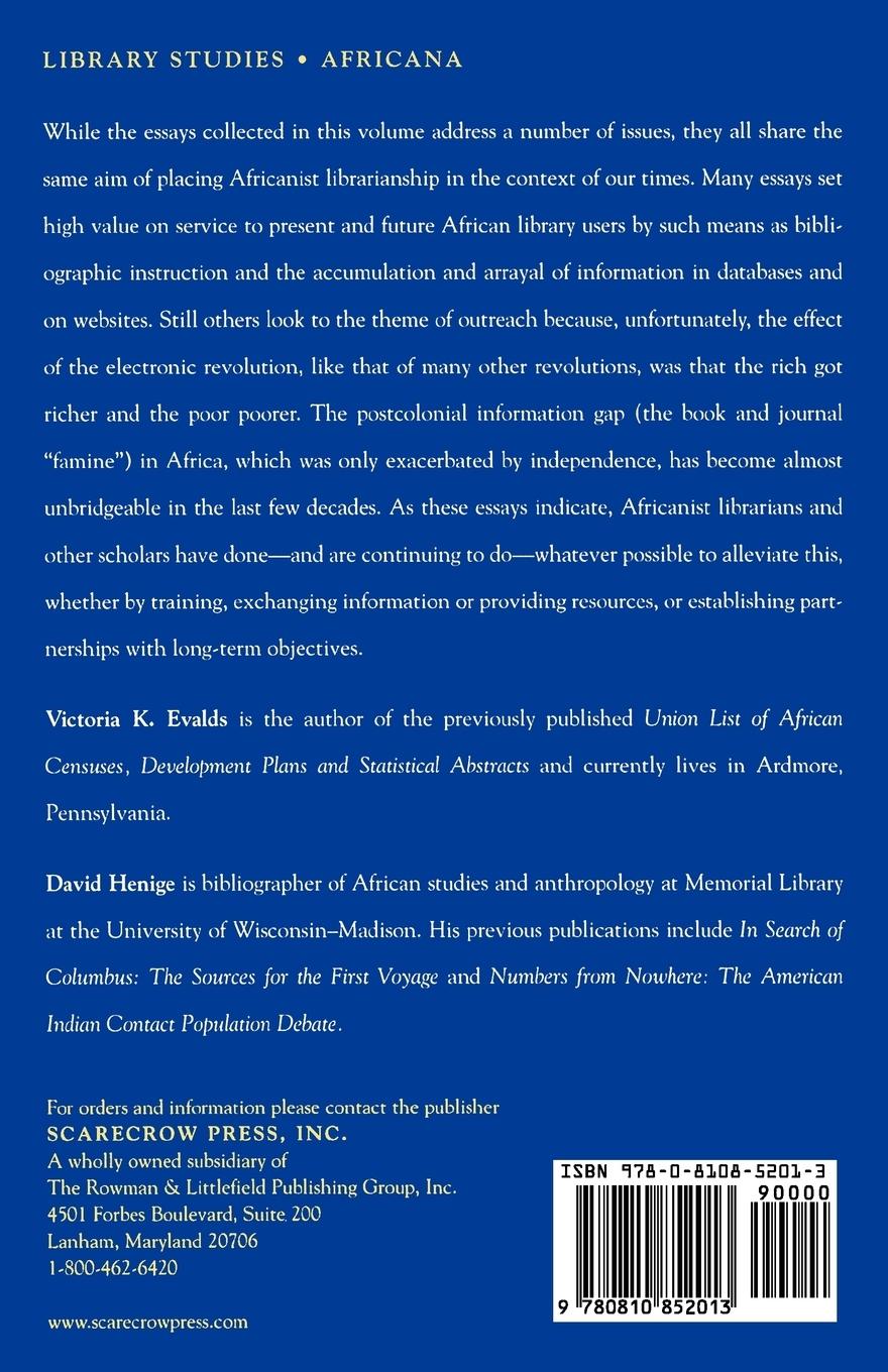 Rückseitencover Africanist Librarianship in an Era of Change